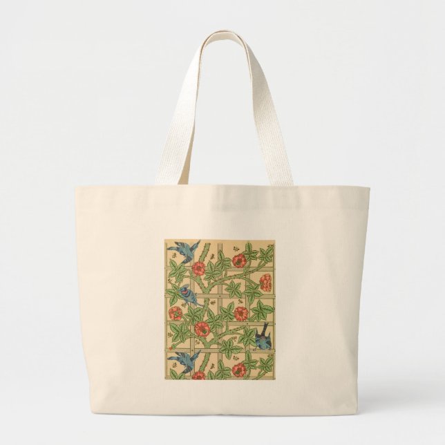 Grand Tote Bag William Morris Trellis Design classique de papier  (Devant)