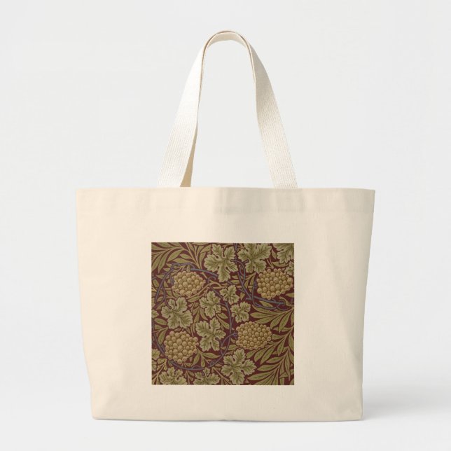 Grand Tote Bag William Morris Vine Grappe Rouge Vert Art (Devant)
