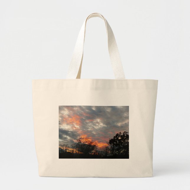 Grand Tote Bag Winter Sunset Nature Paysage Photographie (Devant)