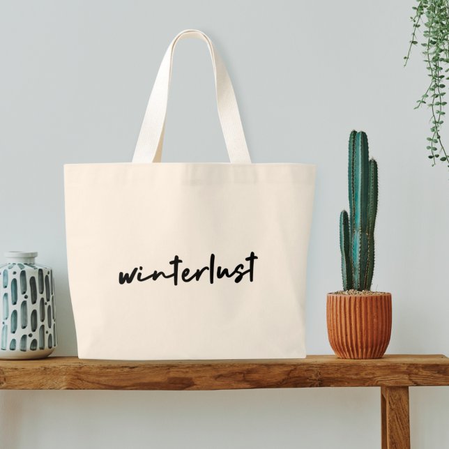 Grand Tote Bag Winterlust | Noël minimaliste moderne hiver (Créateur téléchargé)