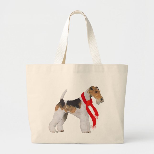 Grand Tote Bag Wire Fox Terrier Christmas (Devant)