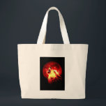 Grand Tote Bag Wolf Howling à Red Night<br><div class="desc">Un loup est encore un loup,  même lorsqu'il est seul. Peut-être qu'un loup est encore plus un loup lorsqu'il est seul.</div>