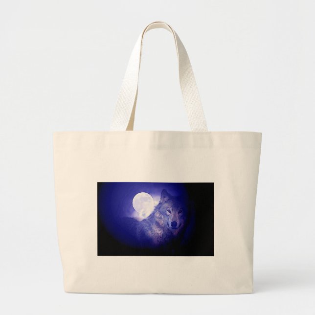 Grand Tote Bag Wolf & Moon (Devant)