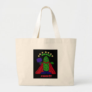 Grand Tote Bag XX bande dessinée de Pickleball de super héros d