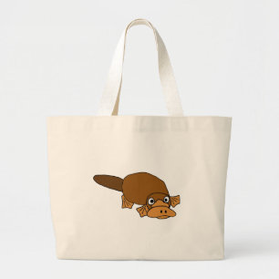 Grand Tote Bag XX bande dessinée d'ornithorynque affichée par