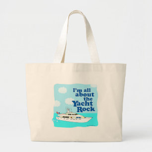 Grand Tote Bag Yacht Rock Drôle Drôle Carton Musique Slogan Fourr