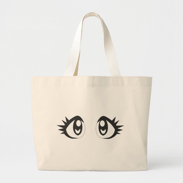 Grand Tote Bag Yeux de Manga (Devant)