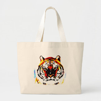 Grand Tote Bag Yeux de tigres sauvages