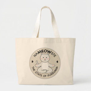 Grand Tote Bag Yoga Cat - Namaste