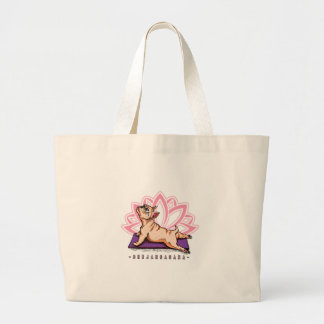 Grand Tote Bag Yoga de bouledogue français - pose de Bhujangasana