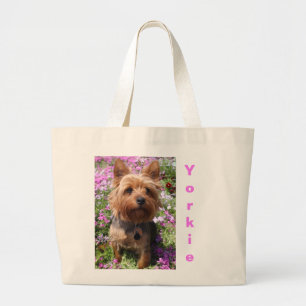 Grand Tote Bag Yorkie Chiot Amoureux des chiens Cute Yorkshire Te