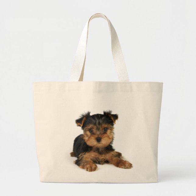Grand Tote Bag Yorkie gentil (Devant)