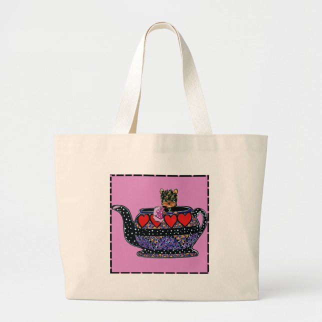Grand Tote Bag Yorkie Poo (Devant)