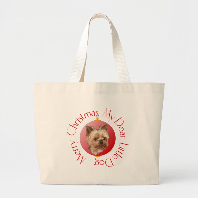 Grand Tote Bag Yorkshire Terrier Noël (Devant)