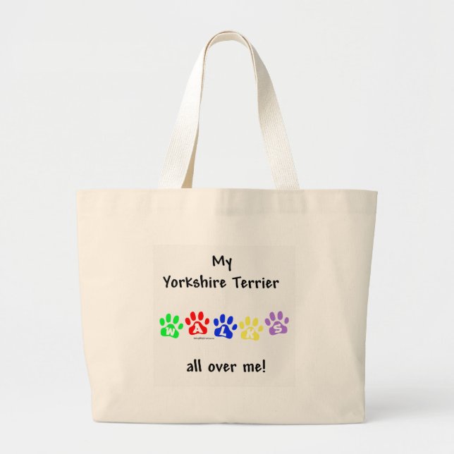 Grand Tote Bag Yorkshire Terrier Walks (Devant)