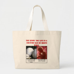 GRAND TOTE BAG YOU KNOW YOU LIVE IN COUNTRY RAN BY IDIOTS