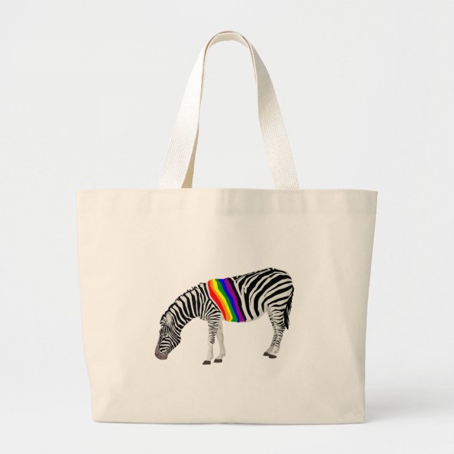 Grand Tote Bag Zèbre de LGBT (Devant)