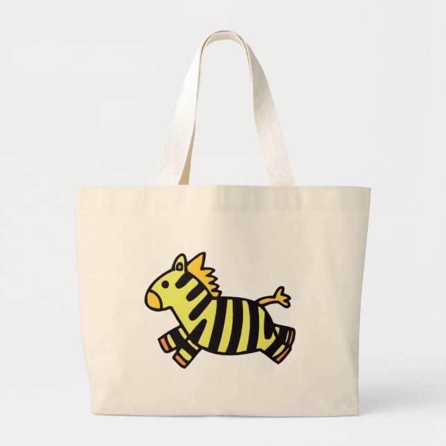 Grand Tote Bag Zèbre mignon (Devant)