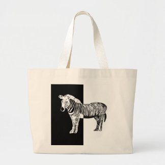 Grand Tote Bag Zèbre noir et blanc
