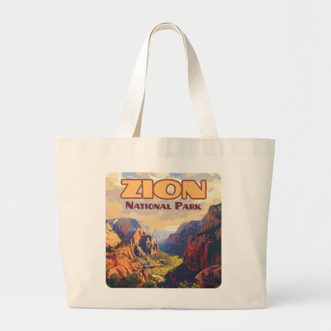 Grand Tote Bag Zion National Park Utah Moab Canyon Retro (Devant)