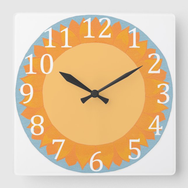 Grand tournesol, horloges murales florales (Recto)