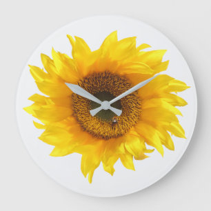 grand tournesol jaune horloge