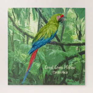 Grand Vert Macaw Costa Rica Design Jigsaw Puzzle