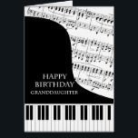 Granddaughter Piano and Music Birthday<br><div class="desc">A birthday card card for a granddaughter who is into piano music. A grand piano with the keys along the bottom of the card. Un film musical sur le fond. A great card for someone who loves music. This is NOT a musical card,  it does NOT play music :</div>