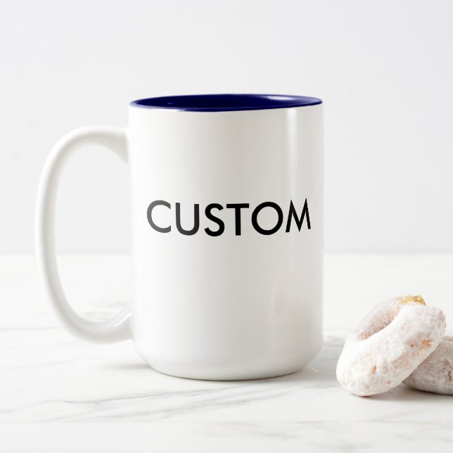Grande 15oz tasse à deux tons faite sur commande - (Avec donut)