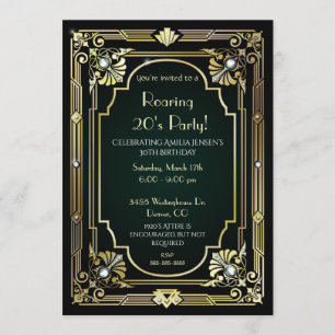 Grande 30ème invitation d'anniversaire de Gatsby