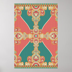 Grande affiche d'art de Boho Paisley