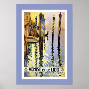 Grande affiche de voyage vintage de Venise Italie