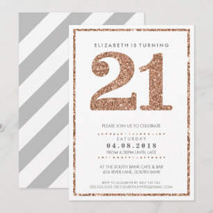 GRANDE ÂGE NUMÉRO INVITATION glam 21 rose parties 