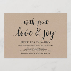 Grande amour et joie, Faire-part de mariage en fui