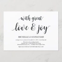 Grande amour et joie, Faire-part de mariage en fui
