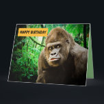 GRANDE APE FUNNY GORILLA CARTES D'ANNIVERSAIRE SUR<br><div class="desc">CARTE D'ANNIVERSAIRE DE GORILLA. LITS DE COUVERTURE : JOLI ANNIVERSAIRE. LITS INTÉRIEURS : YA BIG APE</div>