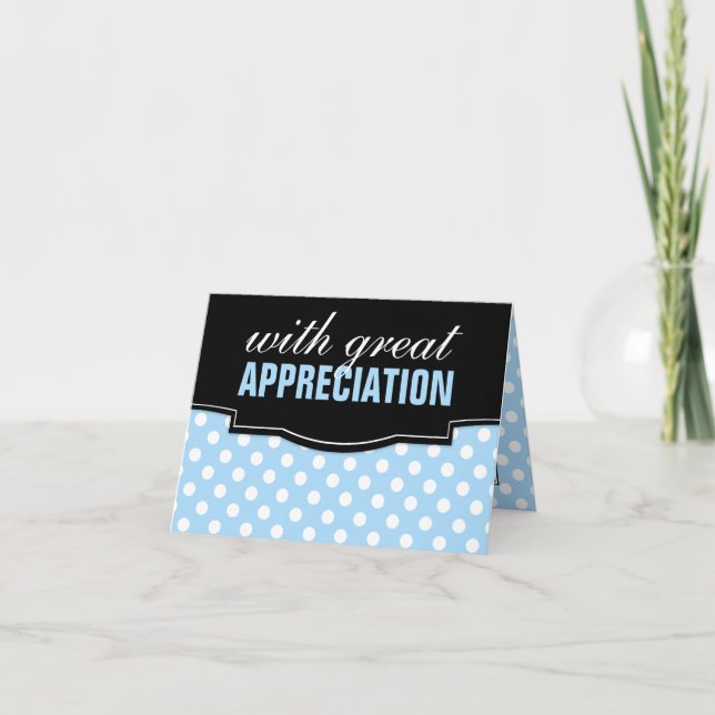 Grande Appréciation Blue Polka Dot Merci Cartes (Devant)