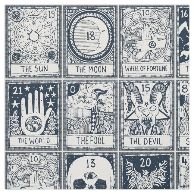 grande arcana tarot indigo tissu (Échantillon)
