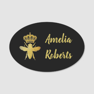 Grande BEE BEE Gold personnalisé Noir Badge magnét