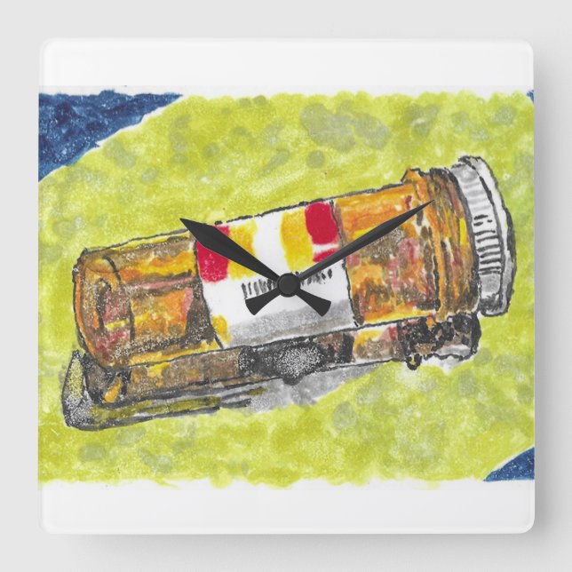 Grande bouteille de pilule aquarelle horloge mural (Recto)