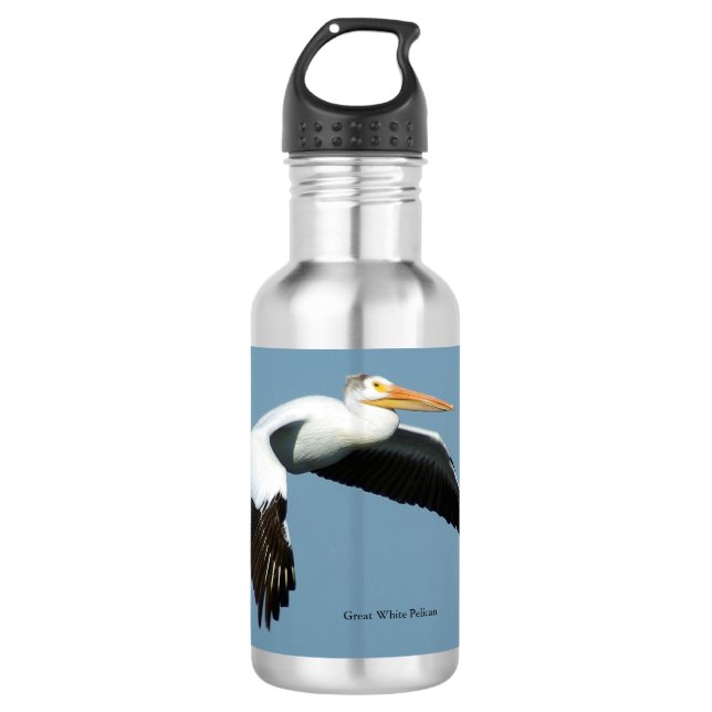 Grande bouteille d'eau de Pélican blanc (Devant)