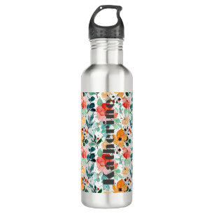 Grande Bouteille d'eau Motif Floral Personnalisée