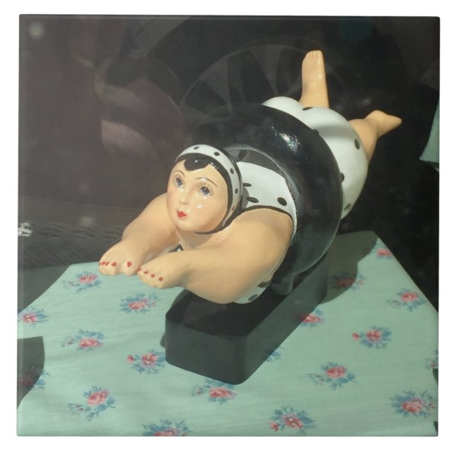 grande carreaux photo unique, nageur en céramique! (Devant)