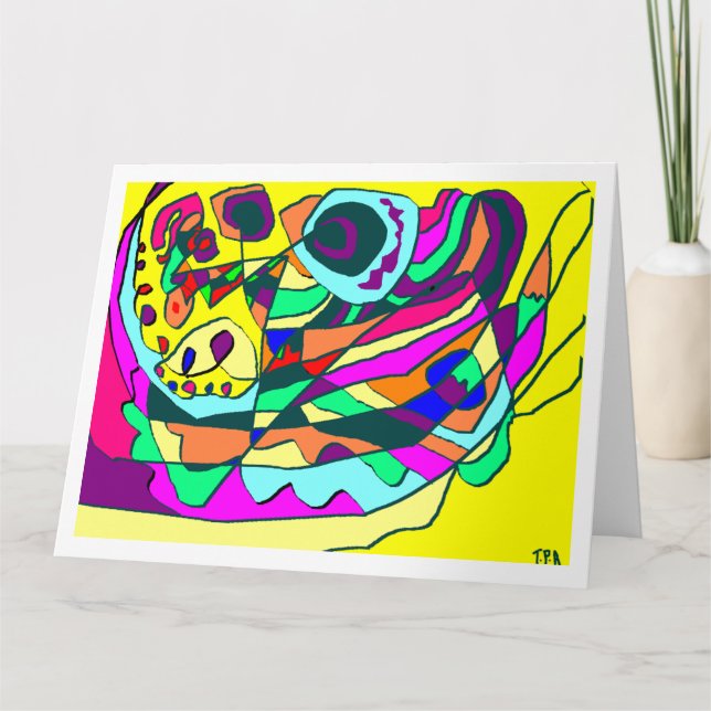 Grande carte artistique avec message d'anniversair (Devant)