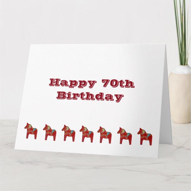 Grande carte Cheval Dala 70e Anniversaire (Devant)