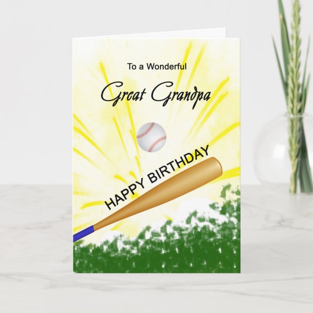 Grande carte d'anniversaire de baseball grand-père (Devant)