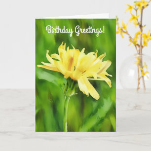 Grande carte d'anniversaire de Dandelion jaune