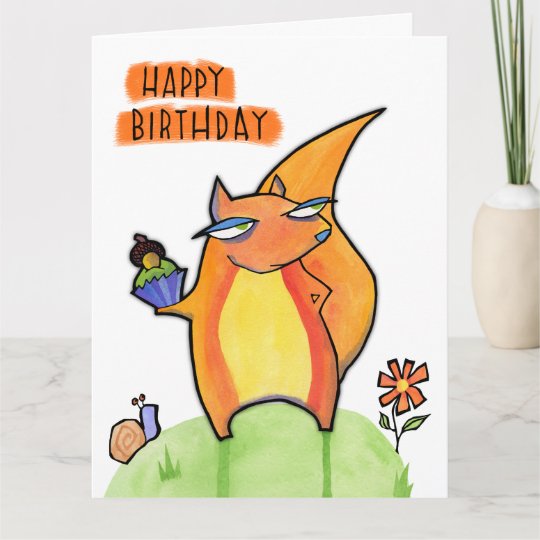 Grande Carte D Anniversaire Grognon D Ecureuil Zazzle Fr