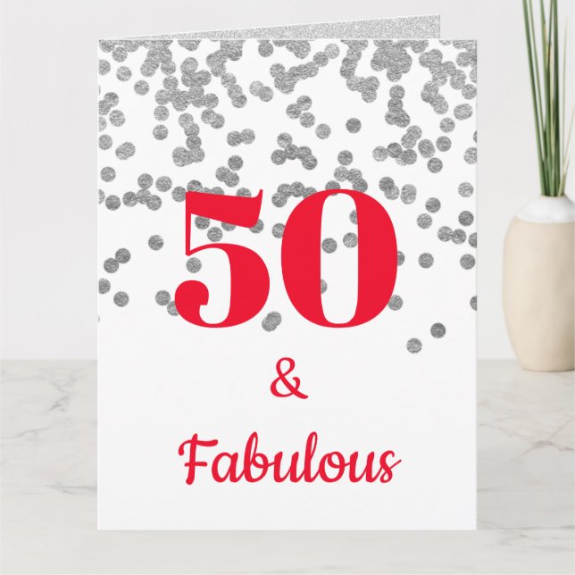 Grande carte d'anniversaire - Milestone Silver (Devant)