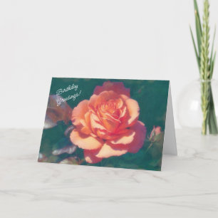Grande carte d'anniversaire orange rose